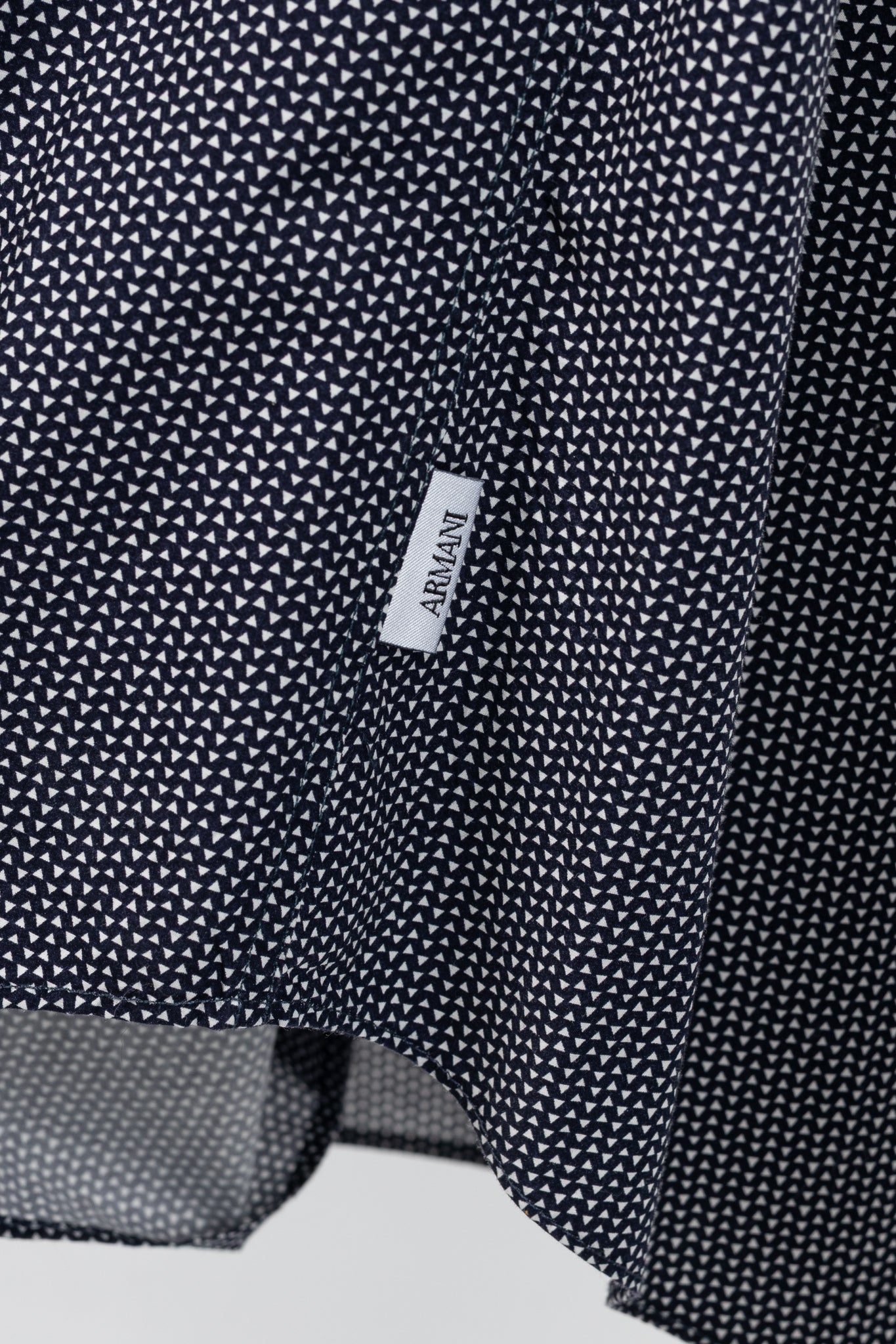 Armani Collezioni Navy Triangle-Print Cotton Button-Up Shirt