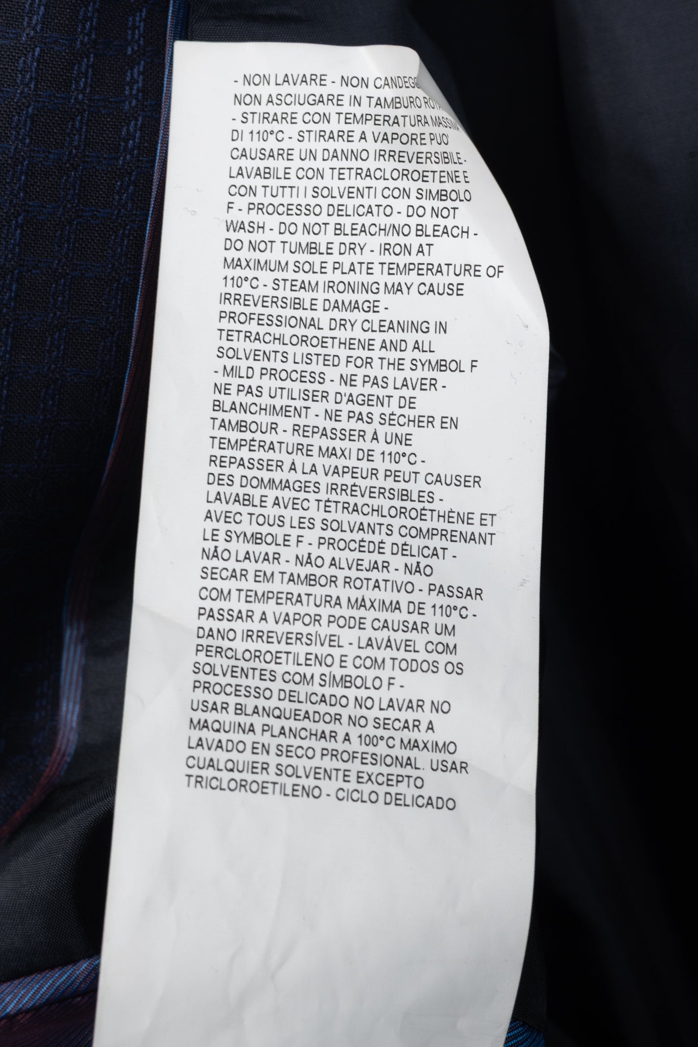 Armani Collezioni G-Line Navy Wool Grid-Jacquard Blazer