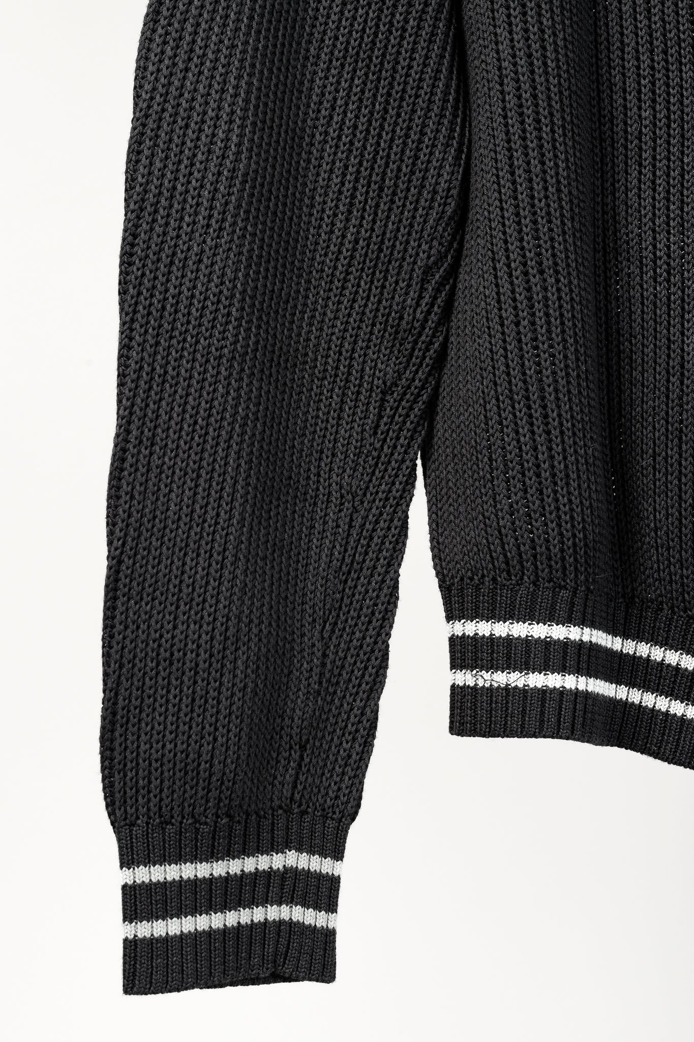 Armani Collezioni Charcoal Cotton-Knit Striped-Accent Zip Jacket