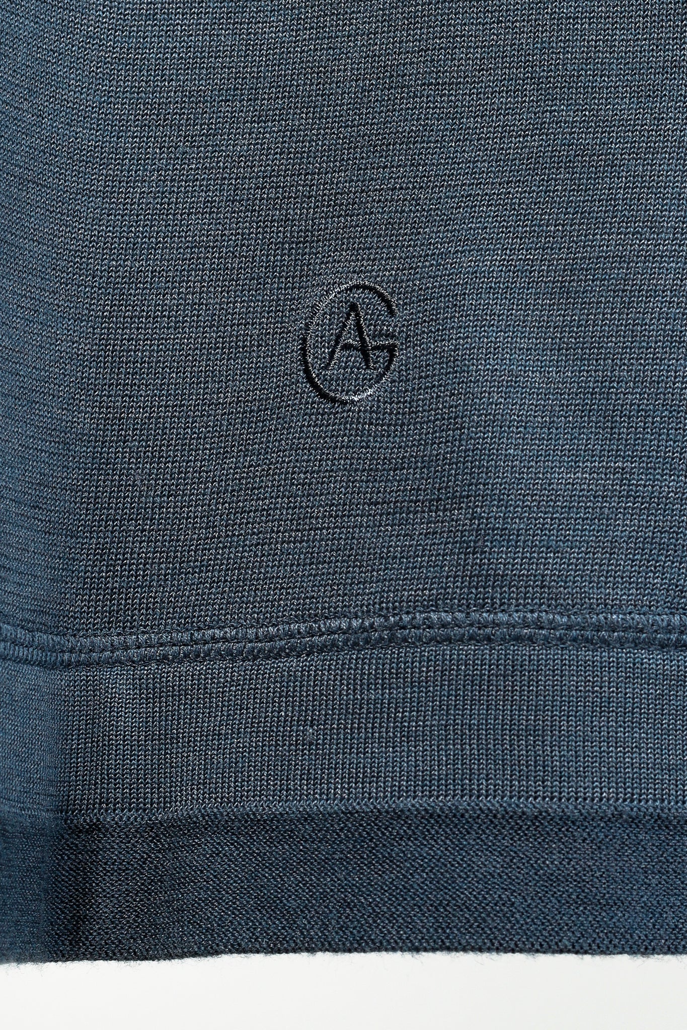 Armani Collezioni Blue Silk-Blend Pieced Long Sleeve T-Shirt