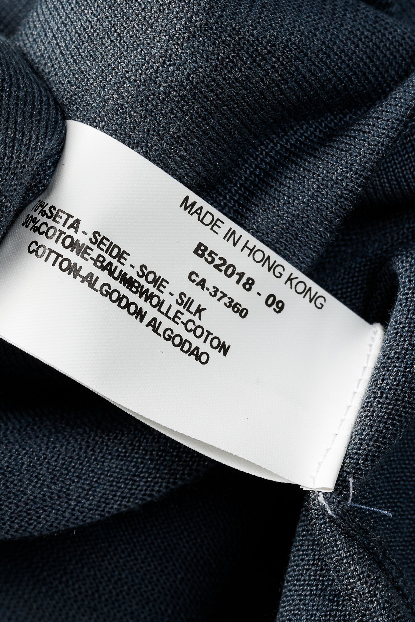 Armani Collezioni Blue Silk-Blend Pieced Long Sleeve T-Shirt