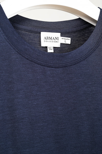 Armani Collezioni Navy Bamboo-Jersey T-Shirt
