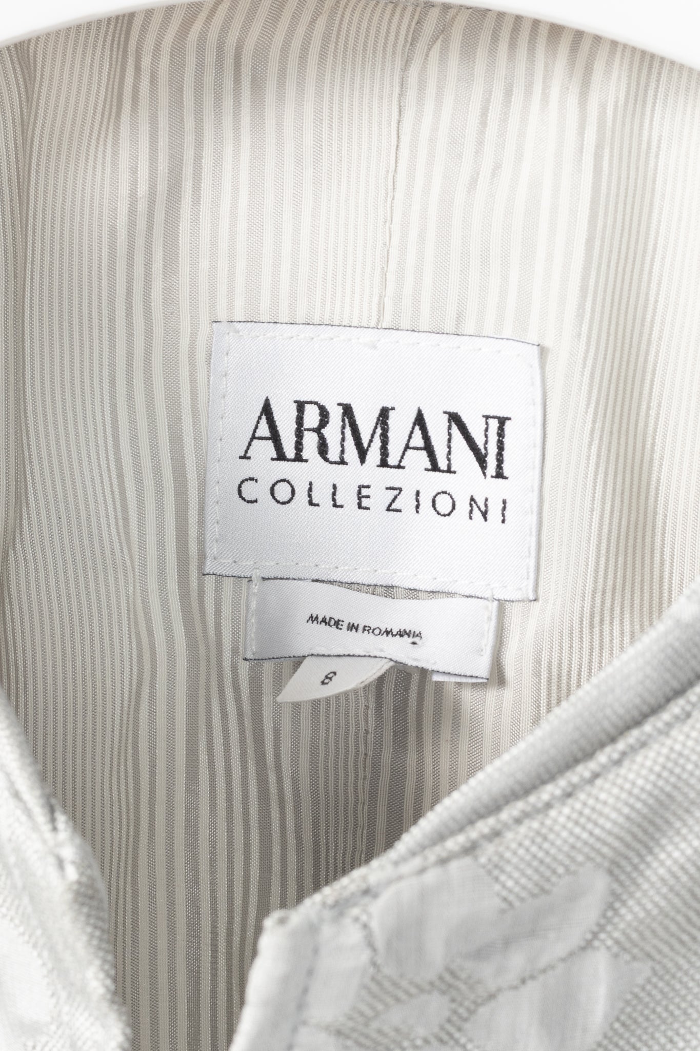 Armani Collezioni Silver Floral-Jacquard Peplum Jacket
