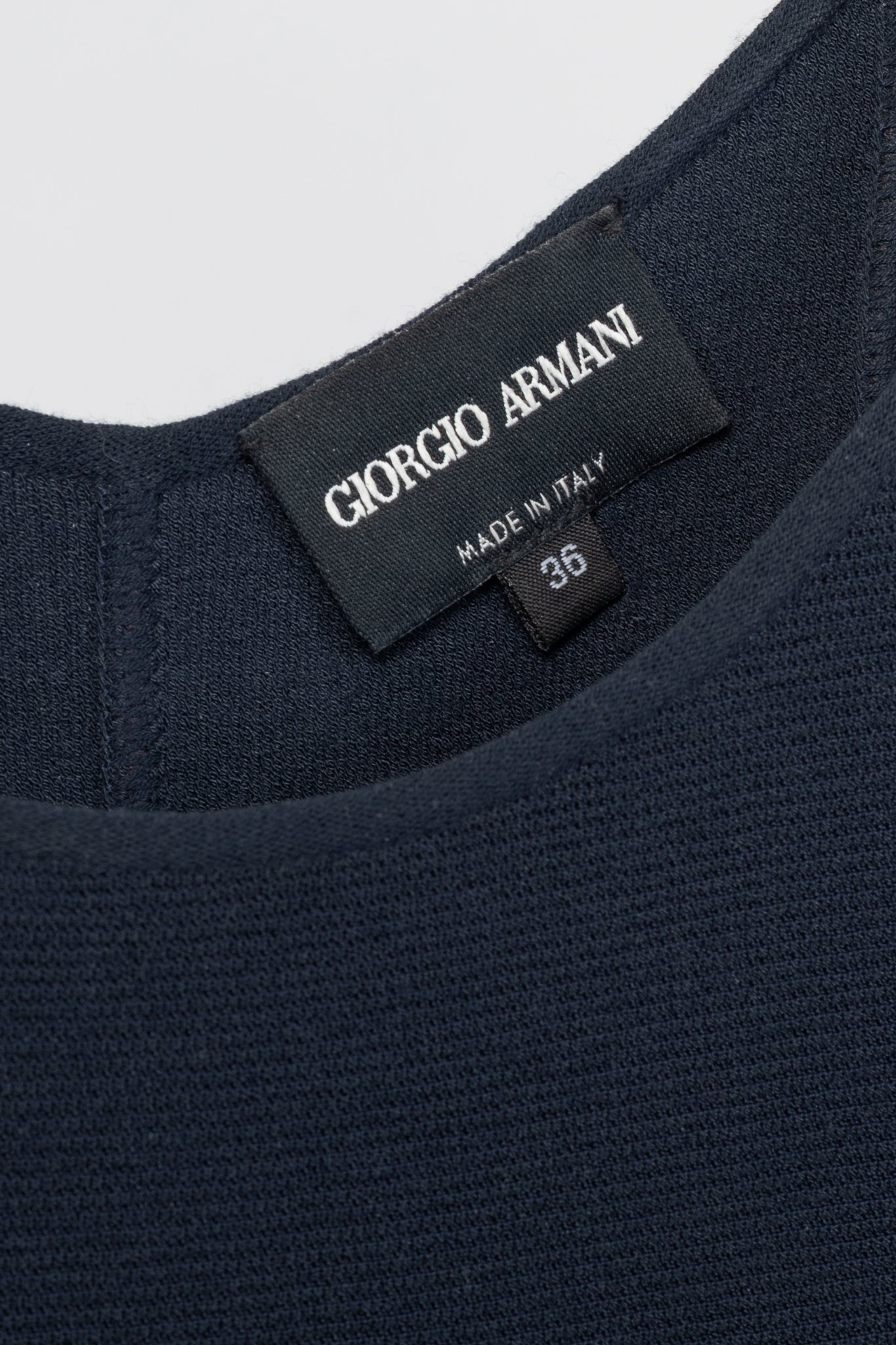 Giorgio Armani Navy Knit Sleeveless Bodycon Dress