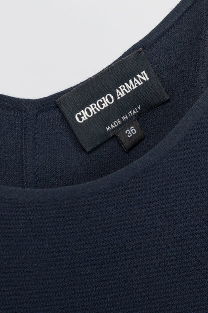 Giorgio Armani Navy Knit Sleeveless Bodycon Dress