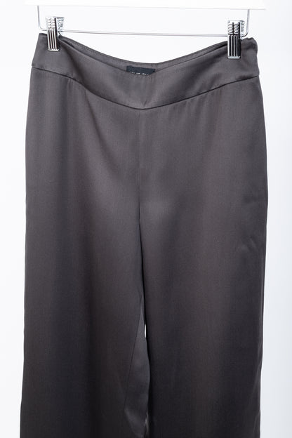 Giorgio Armani Grey Silk Satin Wide-Leg Trousers