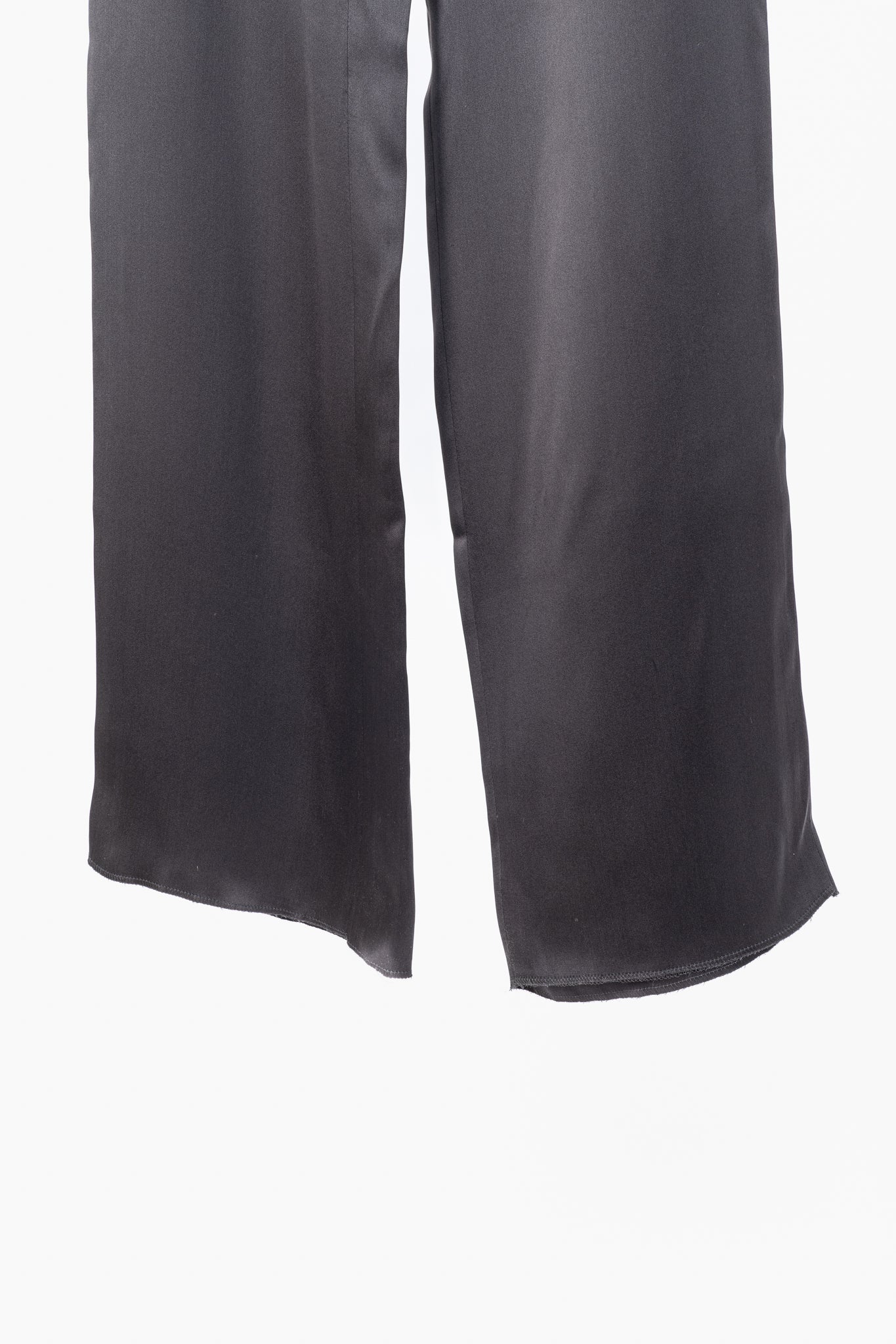Giorgio Armani Grey Silk Satin Wide-Leg Trousers