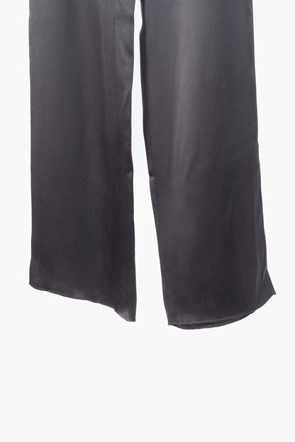 Giorgio Armani Grey Silk Satin Wide-Leg Trousers