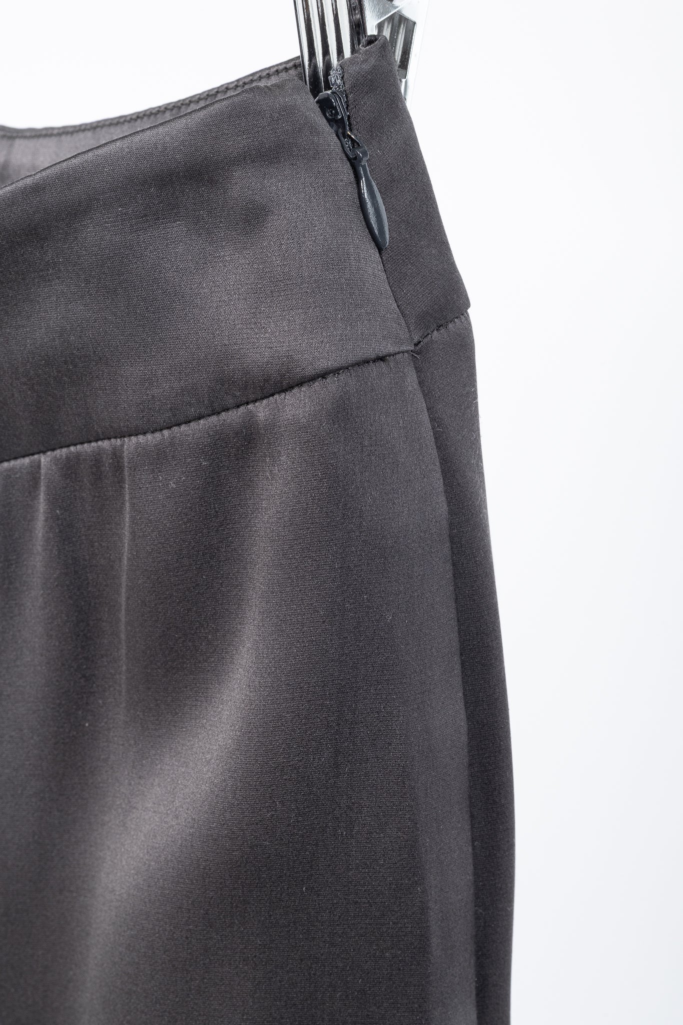 Giorgio Armani Grey Silk Satin Wide-Leg Trousers