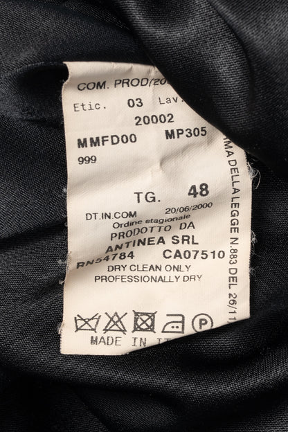Armani Collezioni Black Puckered-Organza Belted Zip Jacket