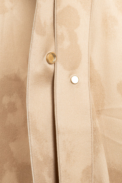 Giorgio Armani AW24 Gold Leopard Silk Long-Sleeve Shirt