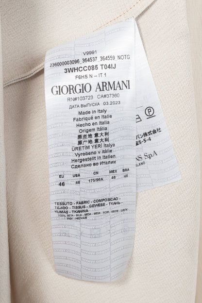 Giorgio Armani AW24 Gold Leopard Silk Long-Sleeve Shirt