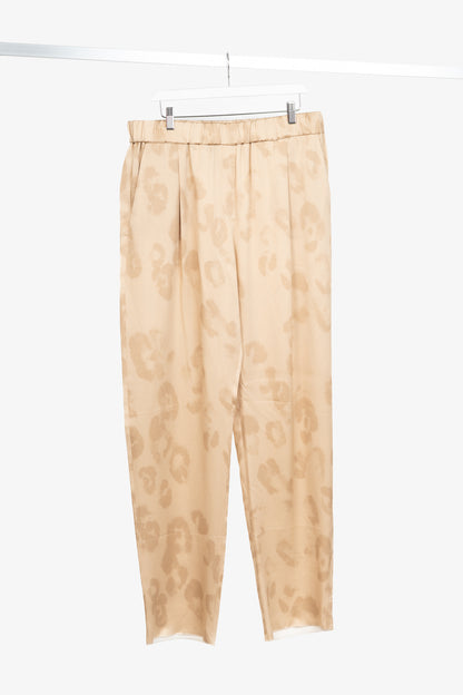 Giorgio Armani AW24 Gold Leopard Silk Pull-On Trousers