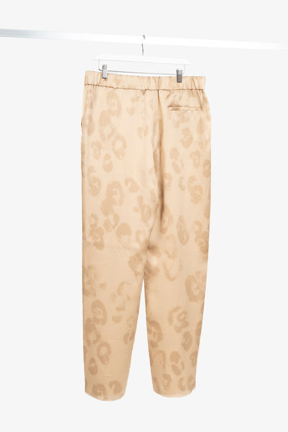Giorgio Armani AW24 Gold Leopard Silk Pull-On Trousers