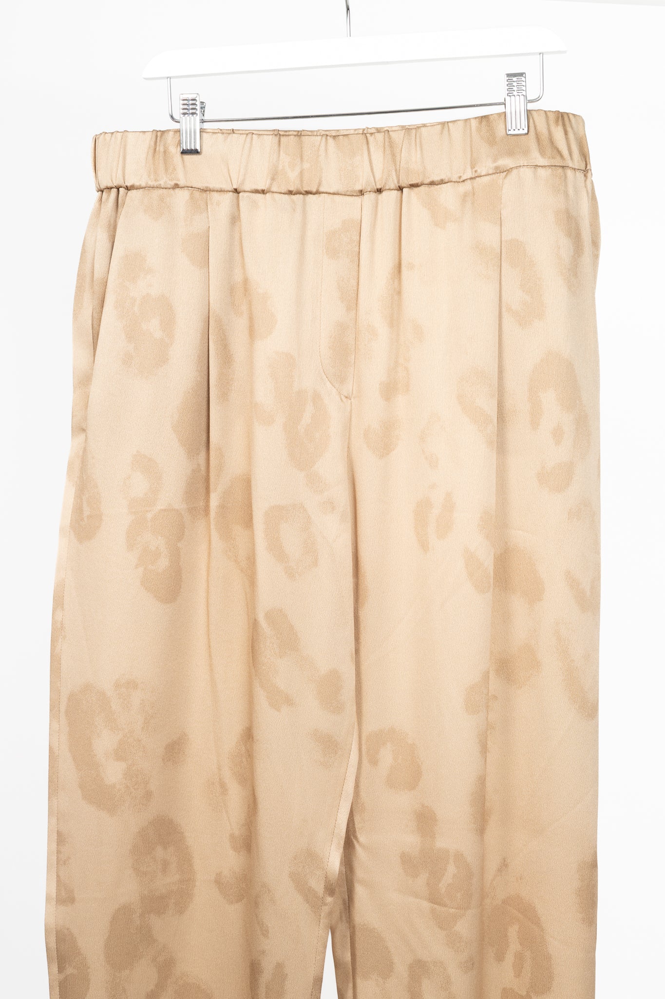 Giorgio Armani AW24 Gold Leopard Silk Pull-On Trousers