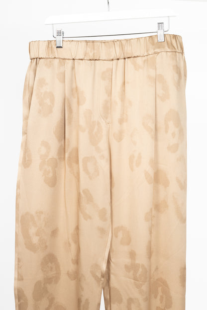 Giorgio Armani AW24 Gold Leopard Silk Pull-On Trousers