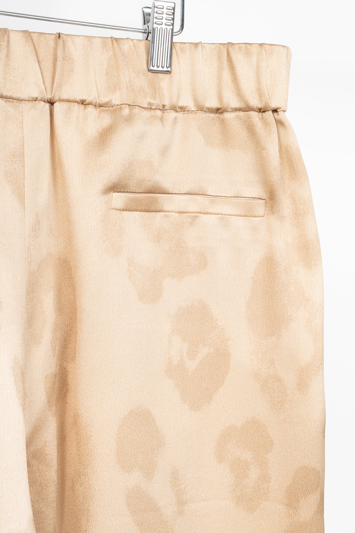 Giorgio Armani AW24 Gold Leopard Silk Pull-On Trousers