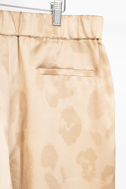 Giorgio Armani AW24 Gold Leopard Silk Pull-On Trousers