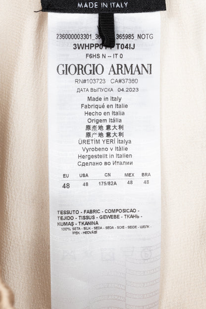 Giorgio Armani AW24 Gold Leopard Silk Pull-On Trousers