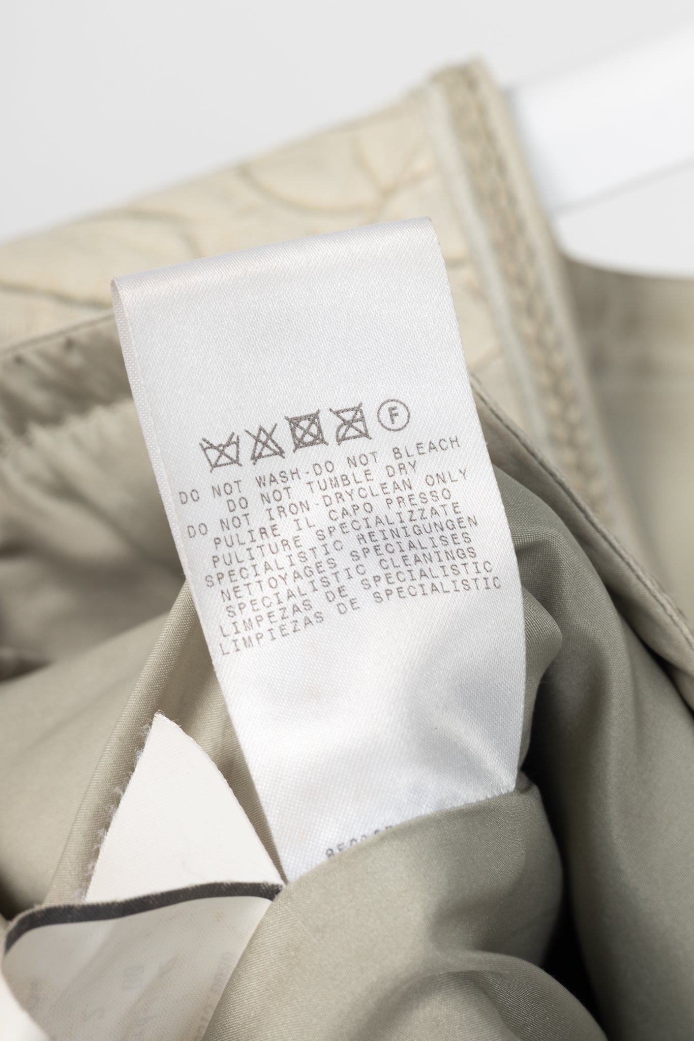 Giorgio Armani Beige Reptile-Embossed Leather Jacket