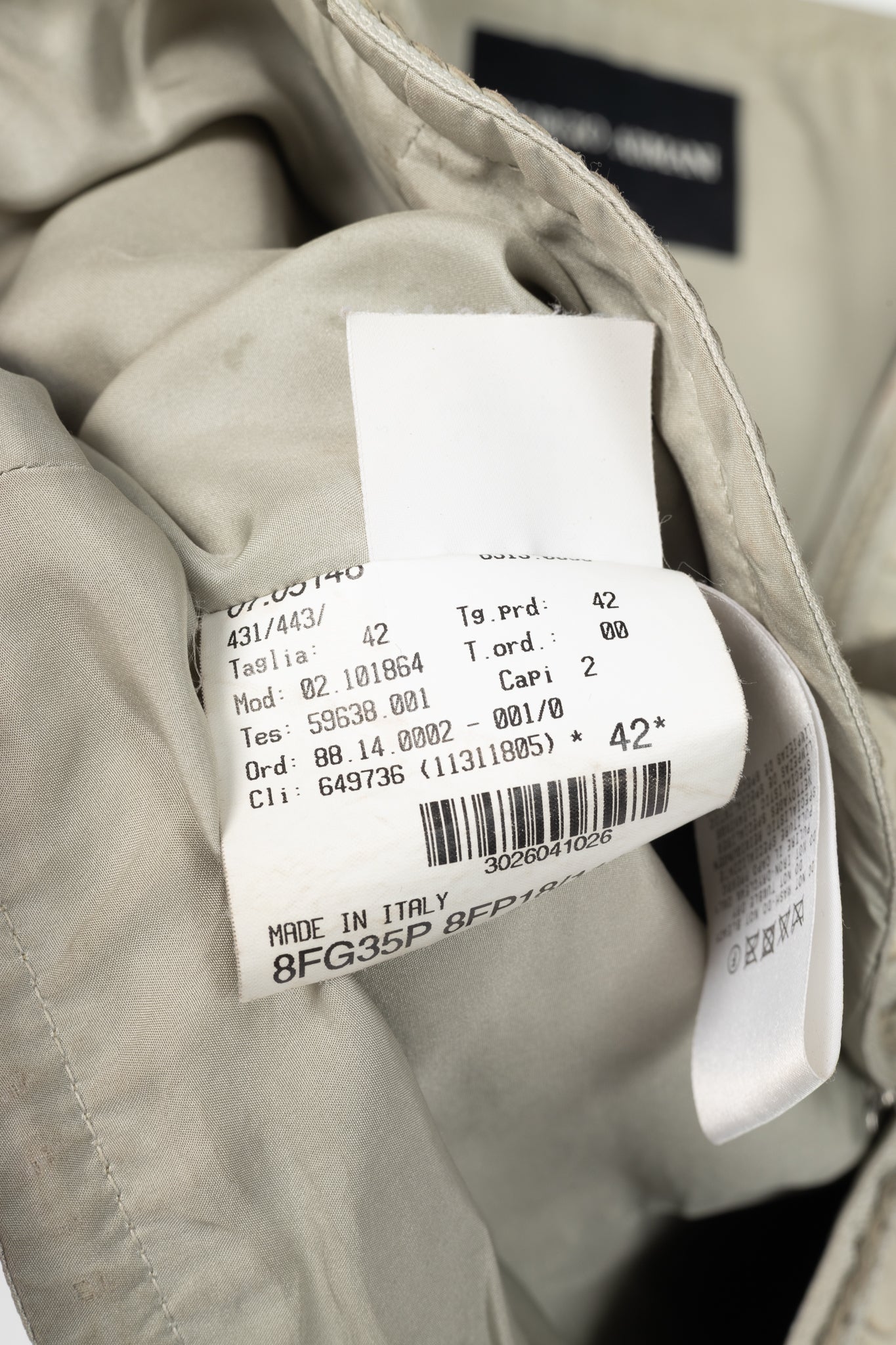 Giorgio Armani Beige Reptile-Embossed Leather Jacket