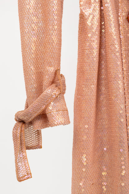 Ashish SS/19 Runway Mirage Sequined Double-Breasted Belted Trench Coat