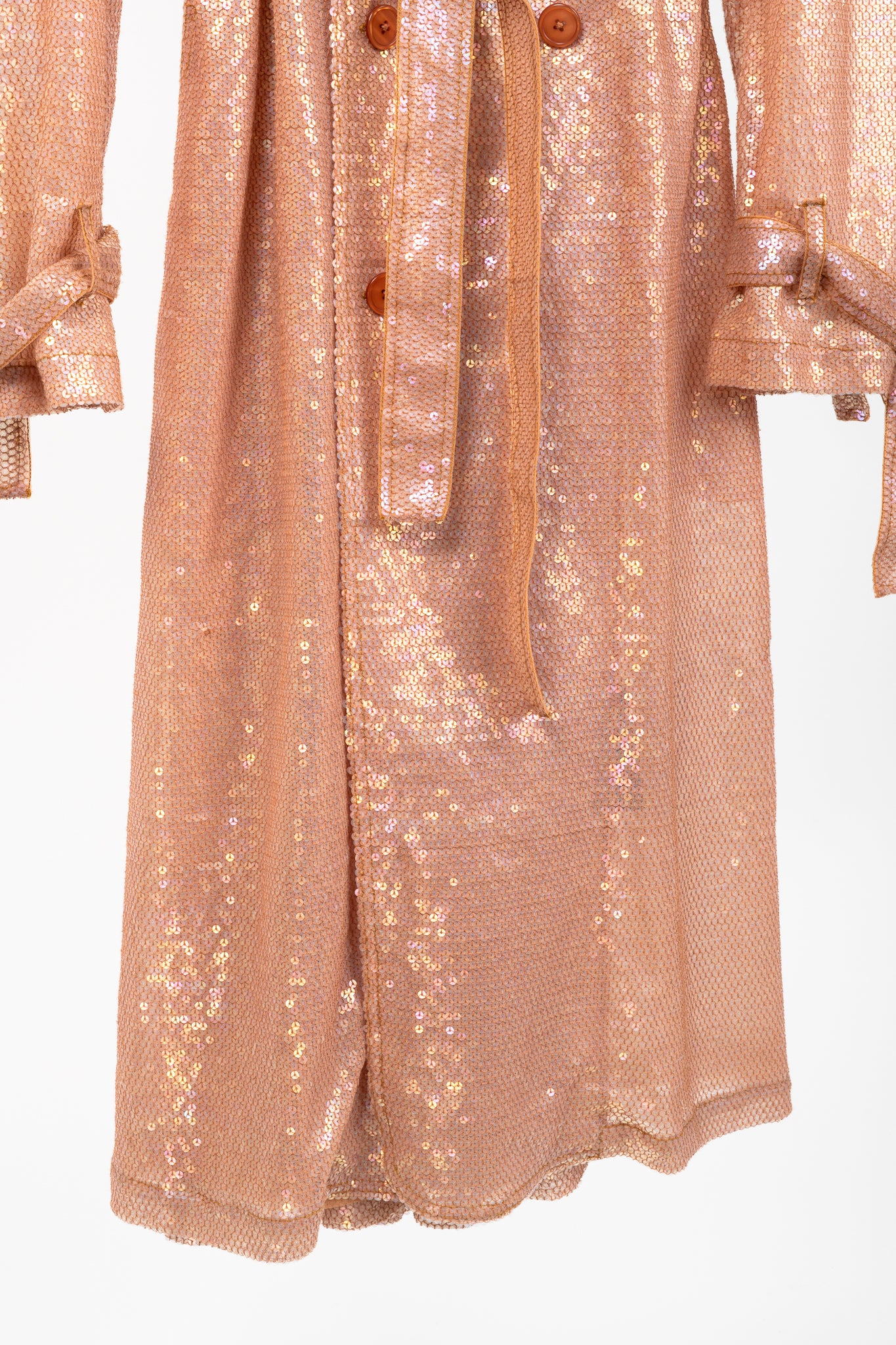 Ashish SS/19 Runway Mirage Sequined Double-Breasted Belted Trench Coat