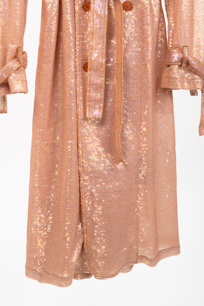 Ashish SS/19 Runway Mirage Sequined Double-Breasted Belted Trench Coat