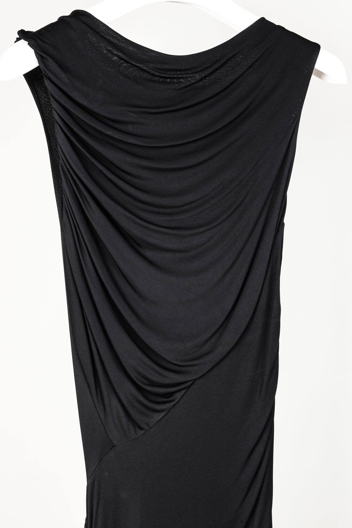 Atlein Black Sleveless Ruched Dress