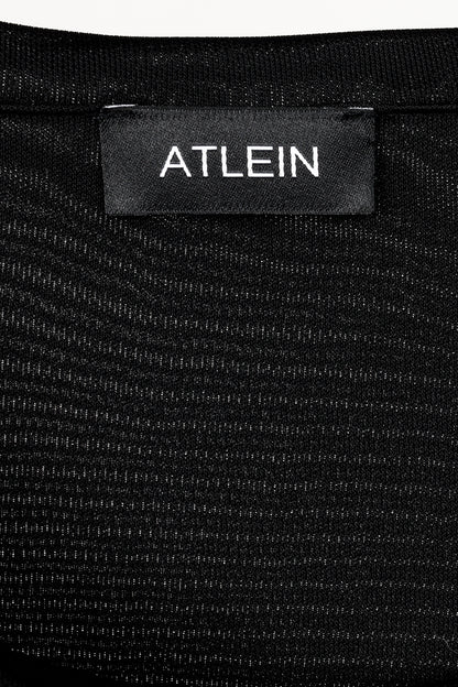 Atlein Black Sleveless Ruched Dress