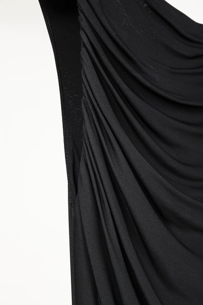 Atlein Black Sleveless Ruched Dress