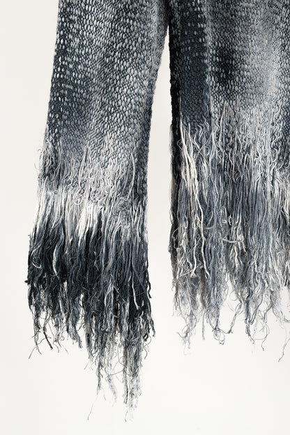 Avant Toi Carruba Black Grey Cotton Short Fringe Jacket