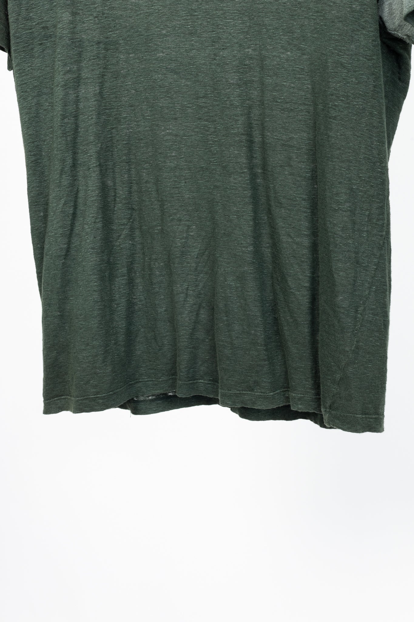 Avant Toi Overprint Green Linen Gradient T-Shirt