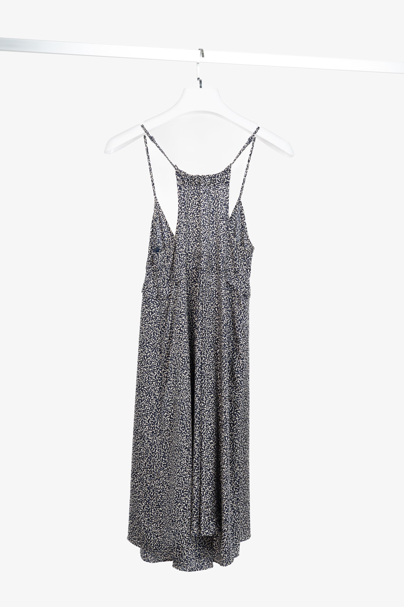Balenciaga Navy Abstract-Print Silk-Satin Mini Dress