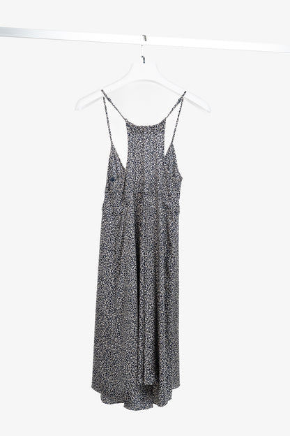 Balenciaga Navy Abstract-Print Silk-Satin Mini Dress
