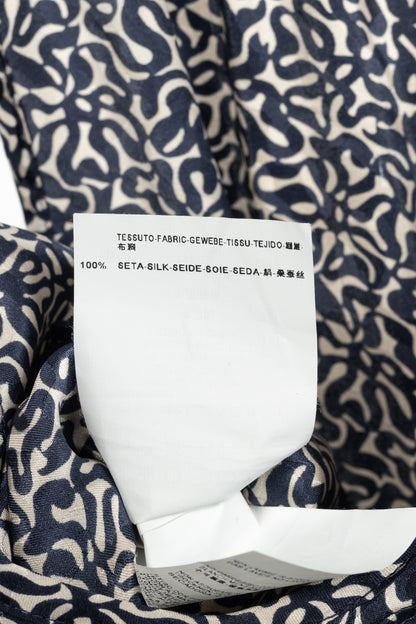 Balenciaga Navy Abstract-Print Silk-Satin Mini Dress