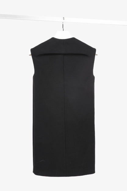 Balenciaga Black Crepe Back-Pleat Sleeveless Dress