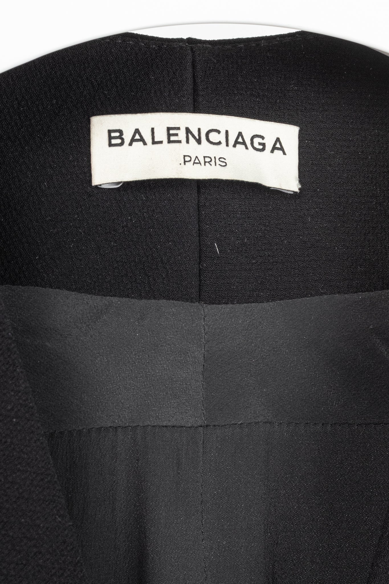 Balenciaga Black Crepe Back-Pleat Sleeveless Dress