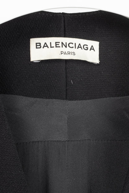 Balenciaga Black Crepe Back-Pleat Sleeveless Dress