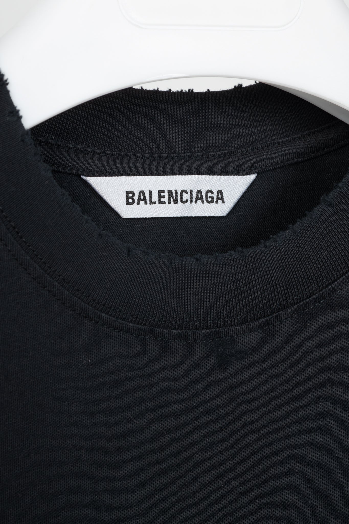 Balenciaga Black Alien-Graphic Distressed Cotton T-Shirt