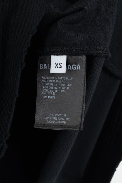 Balenciaga Black Alien-Graphic Distressed Cotton T-Shirt