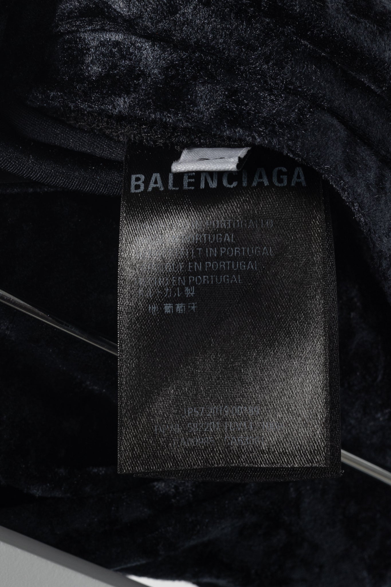 Balenciaga Demna Black Crushed-Velvet Draped-Front Leggings