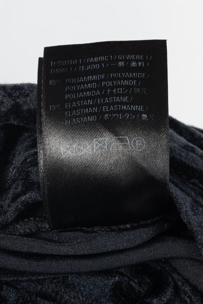 Balenciaga Demna Black Crushed-Velvet Draped-Front Leggings