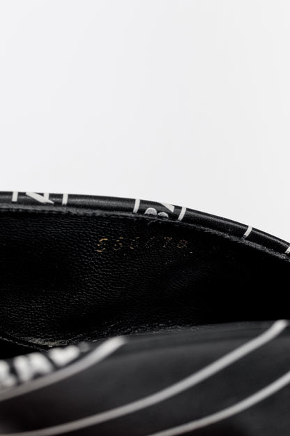 Balenciaga Black & White Logo-Printed BB Knife Mules