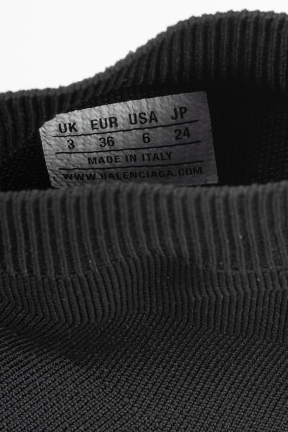 Balenciaga Speed Black & White Graffiti Knit Sock Sneakers
