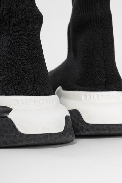 Balenciaga Speed Black & White Graffiti Knit Sock Sneakers