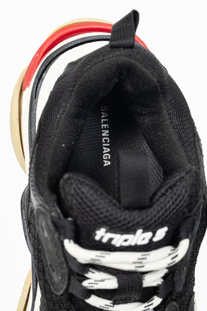 Balenciaga Triple S "Black Red" Chunky Low-Top Sneakers