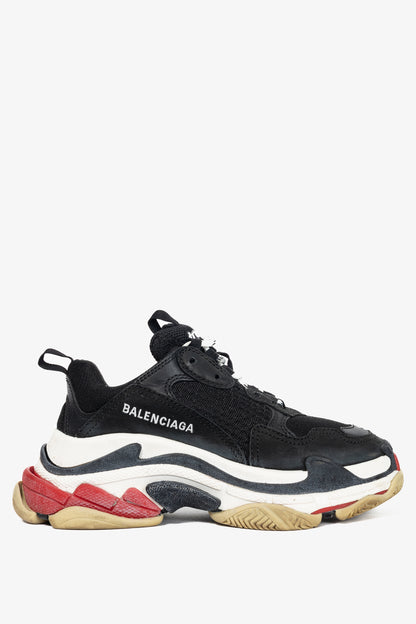 Balenciaga Triple S "Black Red" Chunky Low-Top Sneakers