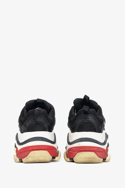 Balenciaga Triple S "Black Red" Chunky Low-Top Sneakers