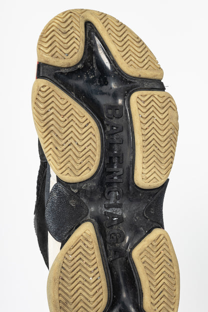 Balenciaga Triple S "Black Red" Chunky Low-Top Sneakers